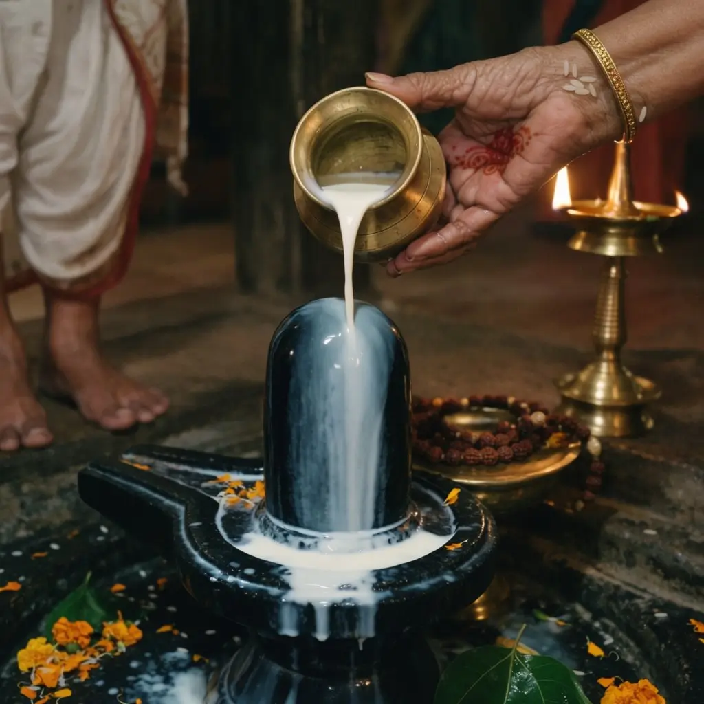 abhishek-milk-pouring